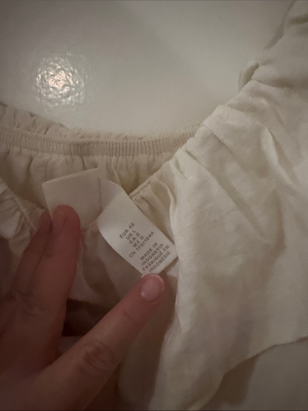 H&M Cream Off-Shoulder Ruffle Mini Dress - Picture 2 of 4